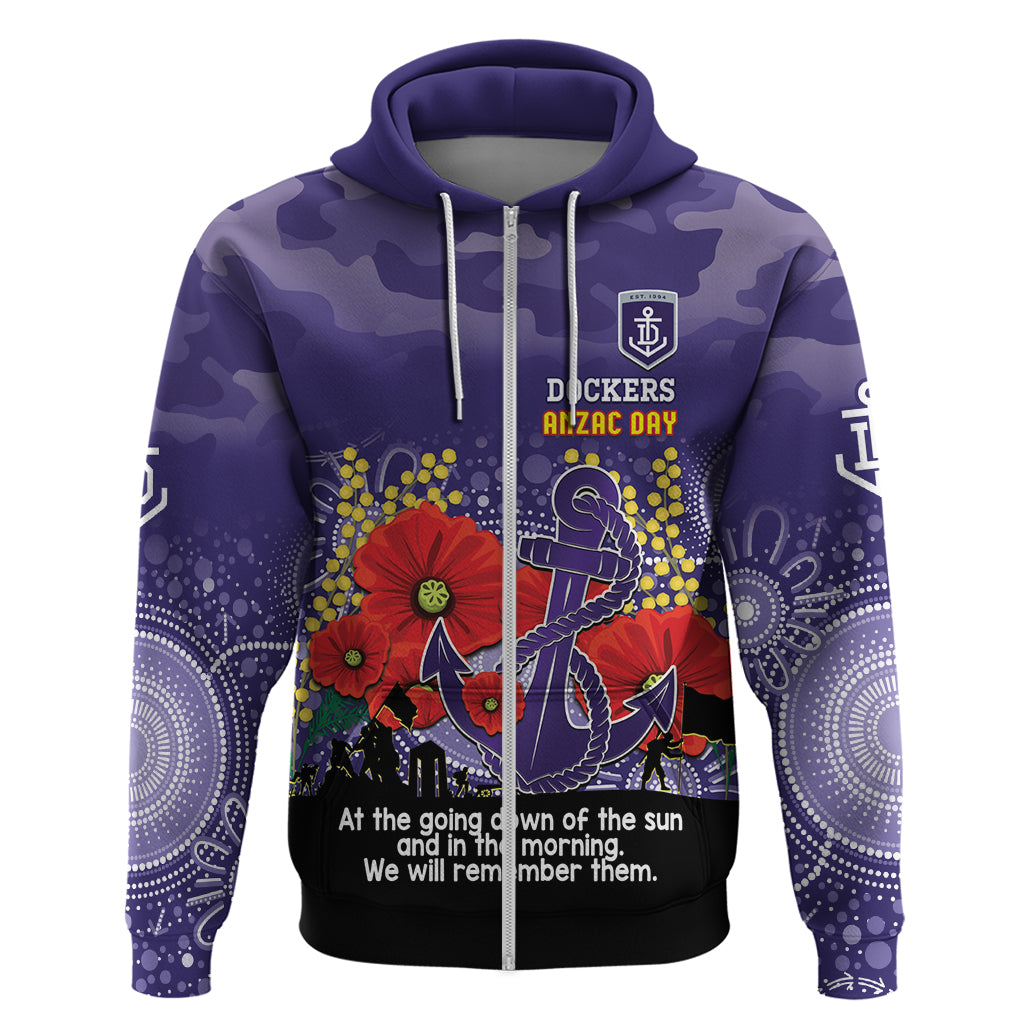 Custom Dockers Football ANZAC Zip Hoodie Gallipoli Camouflage With Poppies