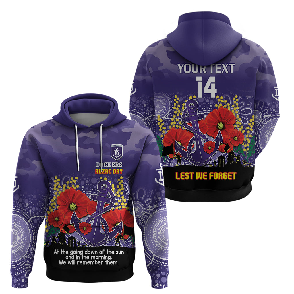 Custom Dockers Football ANZAC Zip Hoodie Gallipoli Camouflage With Poppies