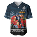 Custom Blues Football ANZAC Baseball Jersey Gallipoli Camouflage With Poppies