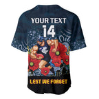 Custom Blues Football ANZAC Baseball Jersey Gallipoli Camouflage With Poppies