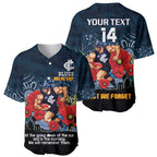 Custom Blues Football ANZAC Baseball Jersey Gallipoli Camouflage With Poppies