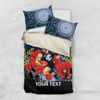 Custom Blues Football ANZAC Bedding Set Gallipoli Camouflage With Poppies