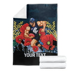 Custom Blues Football ANZAC Blanket Gallipoli Camouflage With Poppies