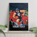 Custom Blues Football ANZAC Canvas Wall Art Gallipoli Camouflage With Poppies