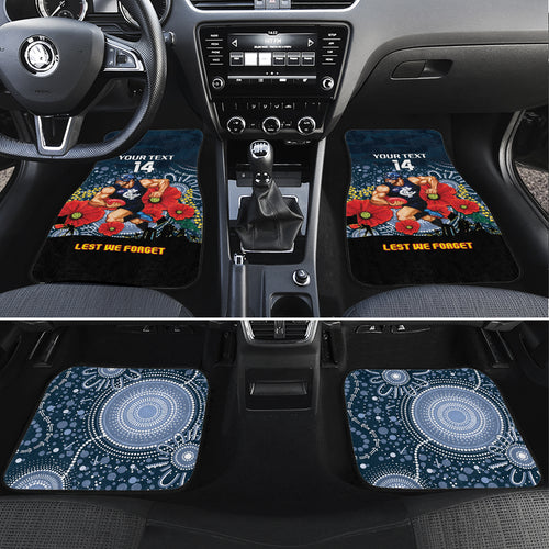 Custom Blues Football ANZAC Car Mats Gallipoli Camouflage With Poppies