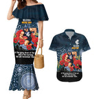 Custom Blues Football ANZAC Couples Matching Mermaid Dress and Hawaiian Shirt Gallipoli Camouflage With Poppies