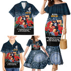 Custom Blues Football ANZAC Family Matching Mermaid Dress and Hawaiian Shirt Gallipoli Camouflage With Poppies