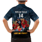 Custom Blues Football ANZAC Family Matching Mermaid Dress and Hawaiian Shirt Gallipoli Camouflage With Poppies