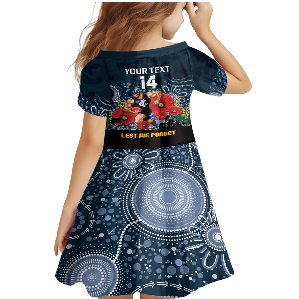 Custom Blues Football ANZAC Family Matching Mermaid Dress and Hawaiian Shirt Gallipoli Camouflage With Poppies