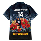Custom Blues Football ANZAC Family Matching Mermaid Dress and Hawaiian Shirt Gallipoli Camouflage With Poppies