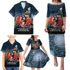 Custom Blues Football ANZAC Family Matching Puletasi and Hawaiian Shirt Gallipoli Camouflage With Poppies
