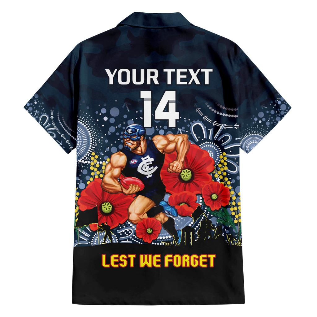 Custom Blues Football ANZAC Family Matching Puletasi and Hawaiian Shirt Gallipoli Camouflage With Poppies