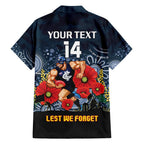 Custom Blues Football ANZAC Family Matching Summer Maxi Dress and Hawaiian Shirt Gallipoli Camouflage With Poppies