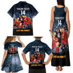 Custom Blues Football ANZAC Family Matching Tank Maxi Dress and Hawaiian Shirt Gallipoli Camouflage With Poppies