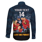 Custom Blues Football ANZAC Family Matching Tank Maxi Dress and Hawaiian Shirt Gallipoli Camouflage With Poppies