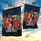 Custom Blues Football ANZAC Garden Flag Gallipoli Camouflage With Poppies