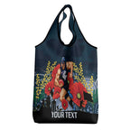 Custom Blues Football ANZAC Grocery Bag Gallipoli Camouflage With Poppies