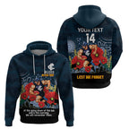 Custom Blues Football ANZAC Hoodie Gallipoli Camouflage With Poppies