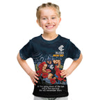 Custom Blues Football ANZAC Kid T Shirt Gallipoli Camouflage With Poppies