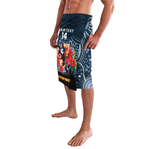 Custom Blues Football ANZAC Lavalava Gallipoli Camouflage With Poppies