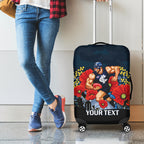 Custom Blues Football ANZAC Luggage Cover Gallipoli Camouflage With Poppies