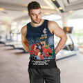 Custom Blues Football ANZAC Men Tank Top Gallipoli Camouflage With Poppies