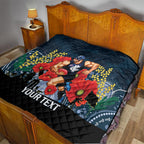 Custom Blues Football ANZAC Quilt Gallipoli Camouflage With Poppies