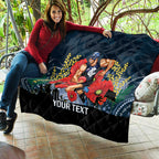 Custom Blues Football ANZAC Quilt Gallipoli Camouflage With Poppies