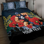 Custom Blues Football ANZAC Quilt Bed Set Gallipoli Camouflage With Poppies