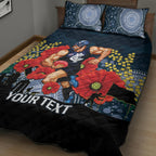 Custom Blues Football ANZAC Quilt Bed Set Gallipoli Camouflage With Poppies