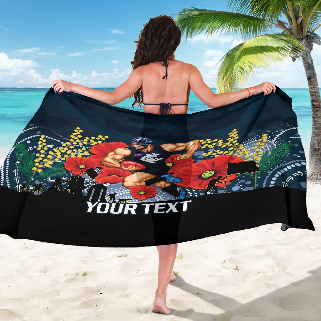 Custom Blues Football ANZAC Sarong Gallipoli Camouflage With Poppies