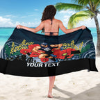 Custom Blues Football ANZAC Sarong Gallipoli Camouflage With Poppies