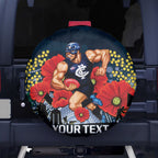 Custom Blues Football ANZAC Spare Tire Cover Gallipoli Camouflage With Poppies