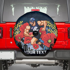 Custom Blues Football ANZAC Spare Tire Cover Gallipoli Camouflage With Poppies