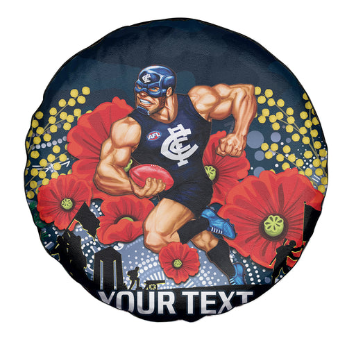 Custom Blues Football ANZAC Spare Tire Cover Gallipoli Camouflage With Poppies