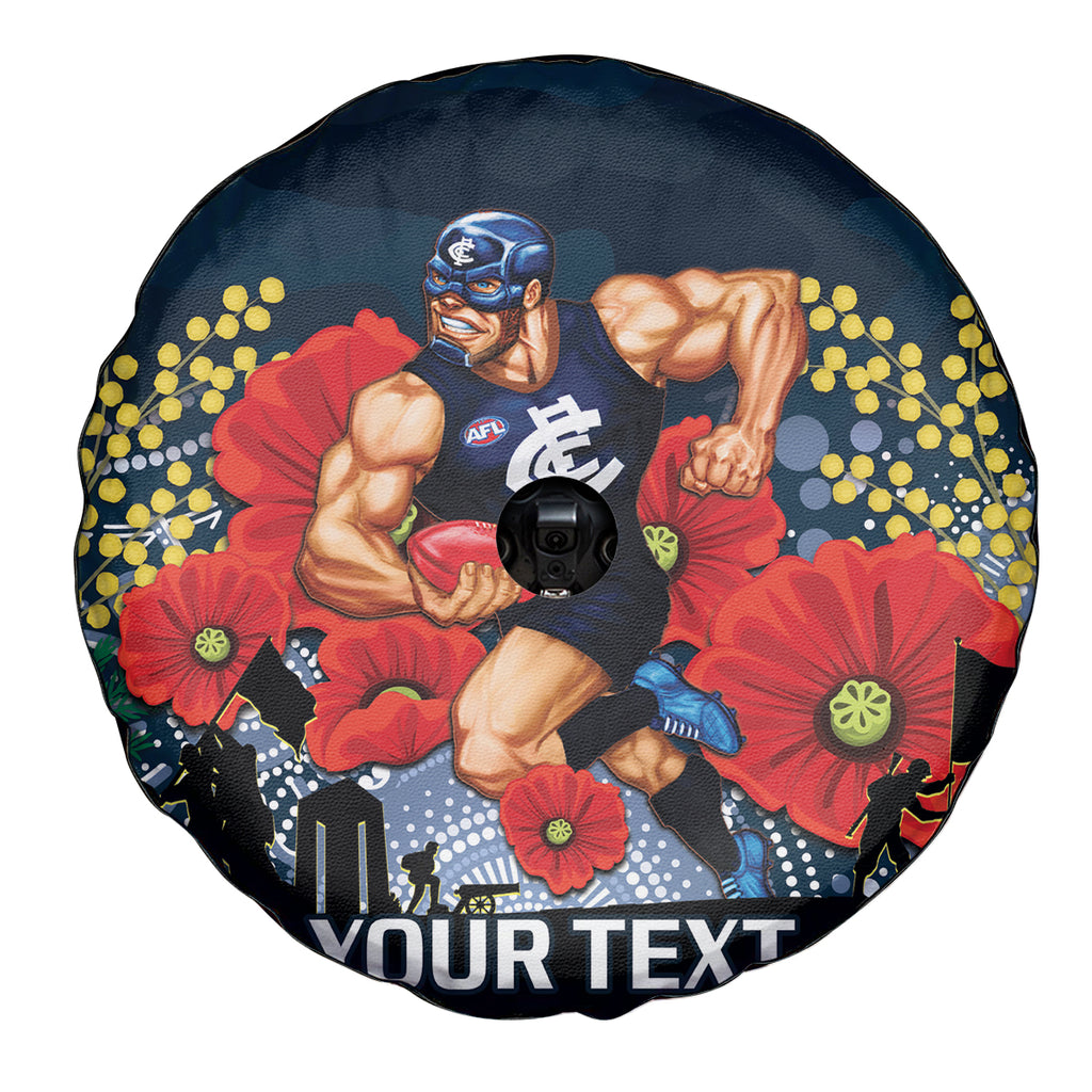 Custom Blues Football ANZAC Spare Tire Cover Gallipoli Camouflage With Poppies