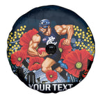 Custom Blues Football ANZAC Spare Tire Cover Gallipoli Camouflage With Poppies