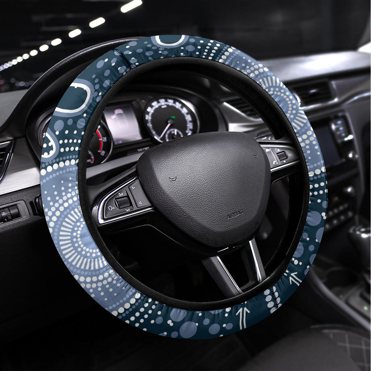 Blues Football ANZAC Steering Wheel Cover Gallipoli Camouflage With Poppies