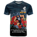 Custom Blues Football ANZAC T Shirt Gallipoli Camouflage With Poppies