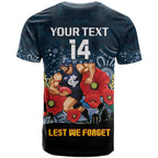Custom Blues Football ANZAC T Shirt Gallipoli Camouflage With Poppies