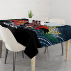 Custom Blues Football ANZAC Tablecloth Gallipoli Camouflage With Poppies