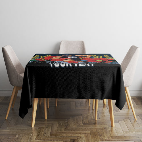Custom Blues Football ANZAC Tablecloth Gallipoli Camouflage With Poppies