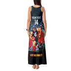 Custom Blues Football ANZAC Tank Maxi Dress Gallipoli Camouflage With Poppies