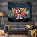 Custom Blues Football ANZAC Tapestry Gallipoli Camouflage With Poppies