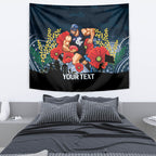 Custom Blues Football ANZAC Tapestry Gallipoli Camouflage With Poppies