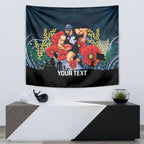 Custom Blues Football ANZAC Tapestry Gallipoli Camouflage With Poppies