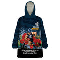Custom Blues Football ANZAC Wearable Blanket Hoodie Gallipoli Camouflage With Poppies