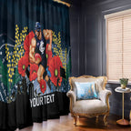 Custom Blues Football ANZAC Window Curtain Gallipoli Camouflage With Poppies