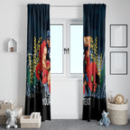 Custom Blues Football ANZAC Window Curtain Gallipoli Camouflage With Poppies