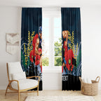 Custom Blues Football ANZAC Window Curtain Gallipoli Camouflage With Poppies